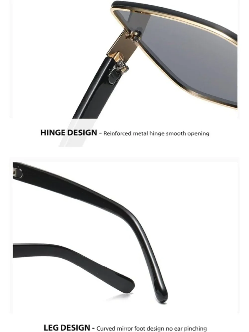 Women's Square Sunglasses Rimless Design Metal Frame Gold UV Protection Orange